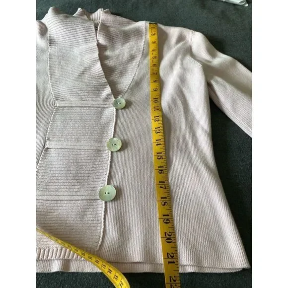 “Vintage” LIGHT PINK Shawl Collar; Cardigan Sweater; XL; sophisticated - Picture 10 of 11